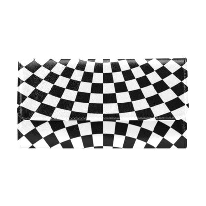Checkered Flag Optical illusion Women's Trifold Wallet