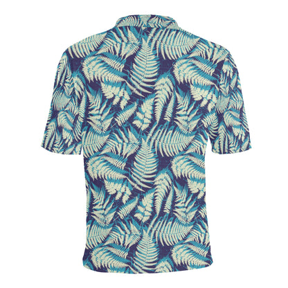 Fern Leave Summer Print Pattern Men Polo Shirt