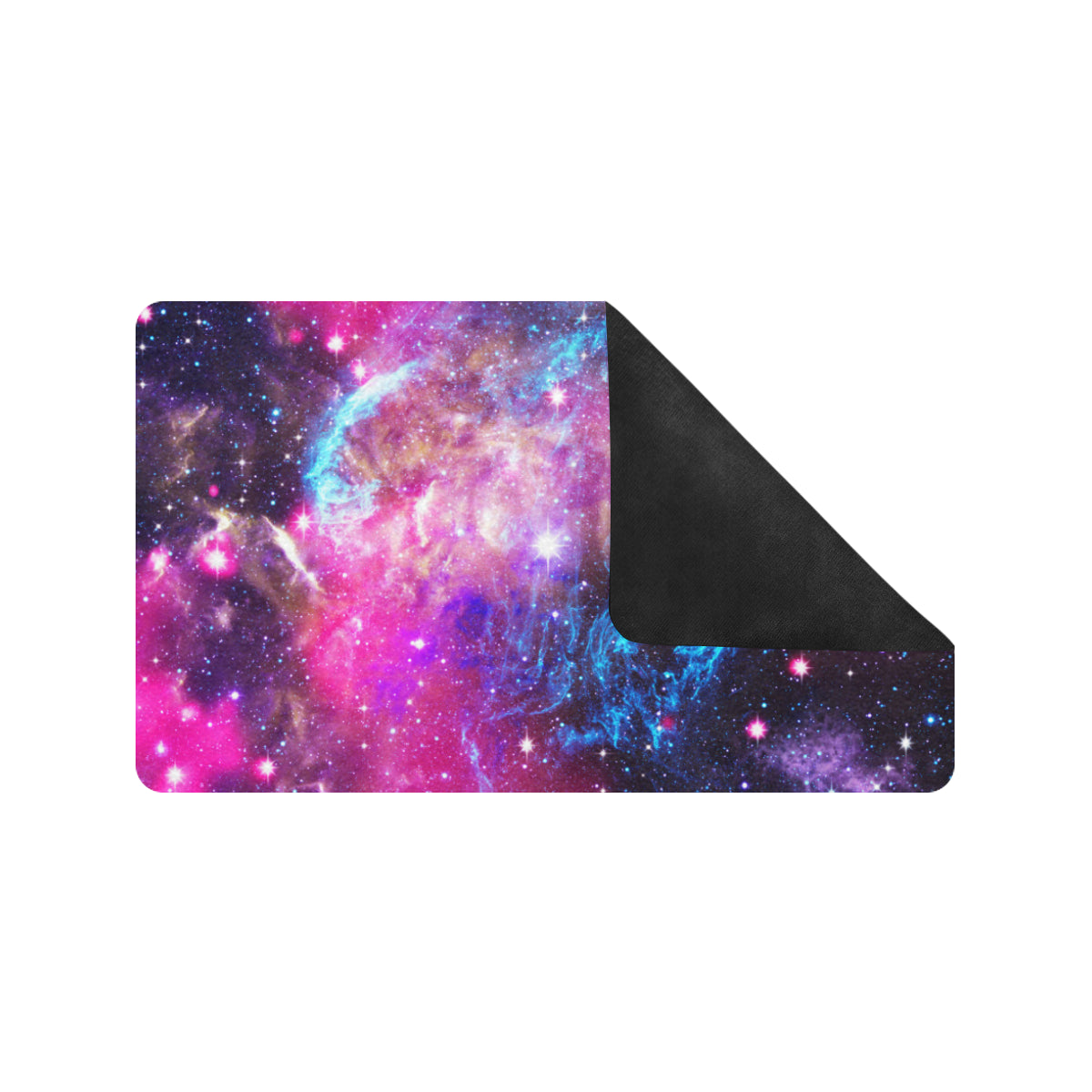 Galaxy Night Purple Space Print Rubber Doormat