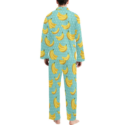 Banana Pattern Print Design BA02 Men's Long Pajama Set