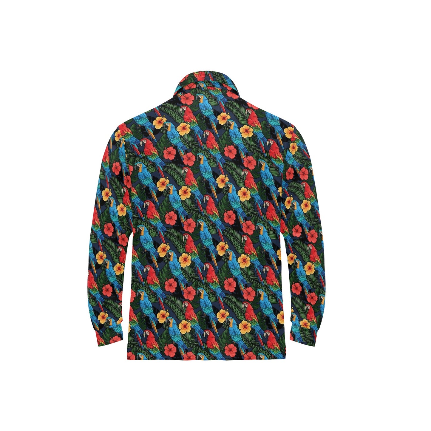 Parrot Pattern Print Design A01 Long Sleeve Polo Shirt For Men's