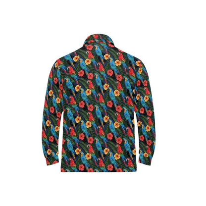 Parrot Pattern Print Design A01 Long Sleeve Polo Shirt For Men's