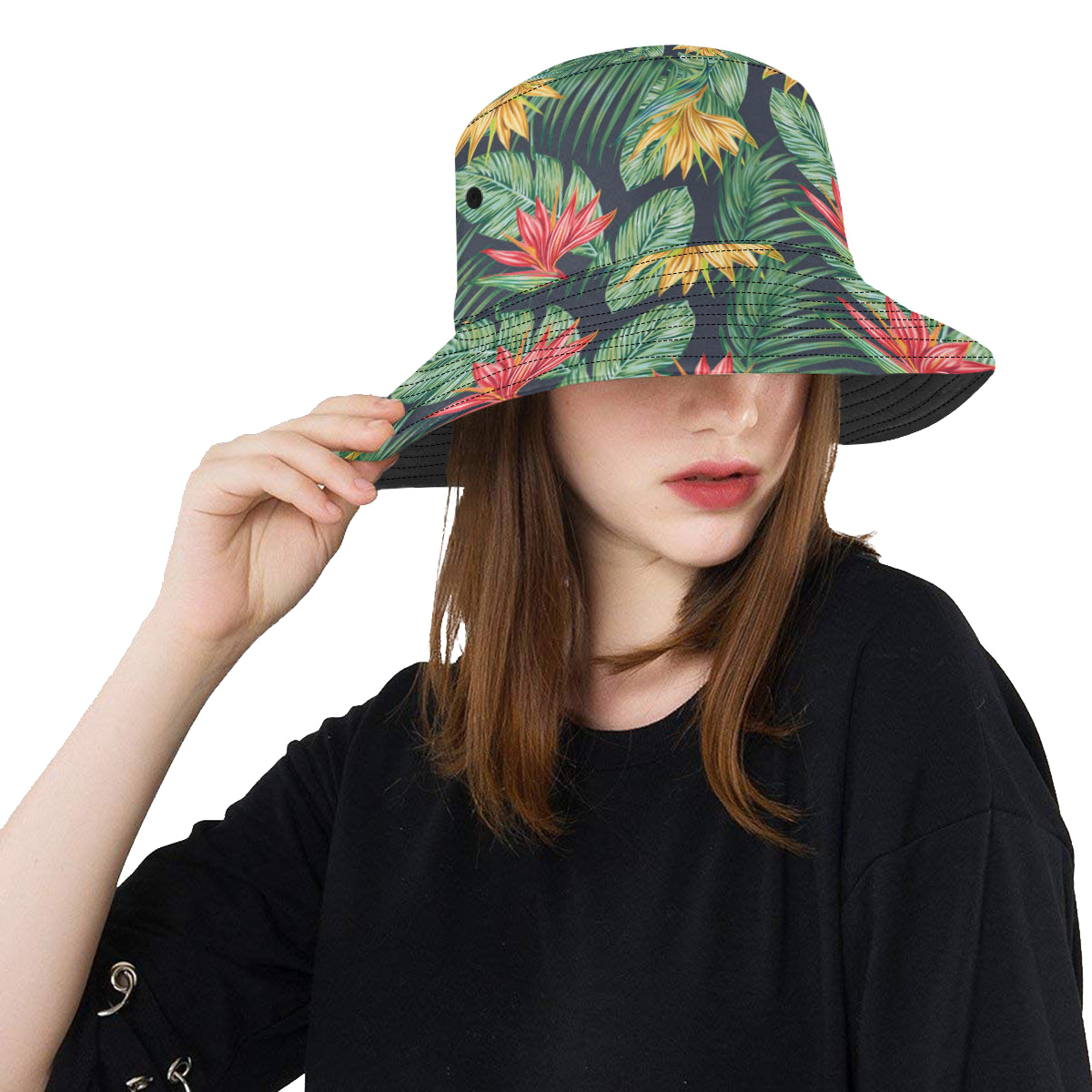Bird Of Paradise Pattern Print Design BOP09 Unisex Bucket Hat