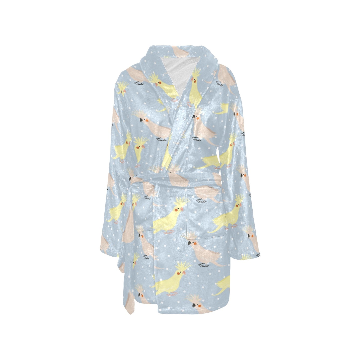 Cockatiel Pattern Print Design 03 Women's Fleece Robe