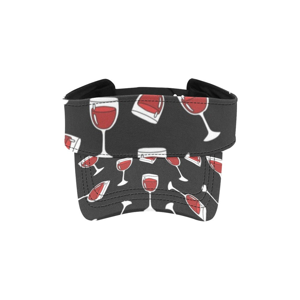 Wine Glass Print Design LKS303 Unisex Sun Visor