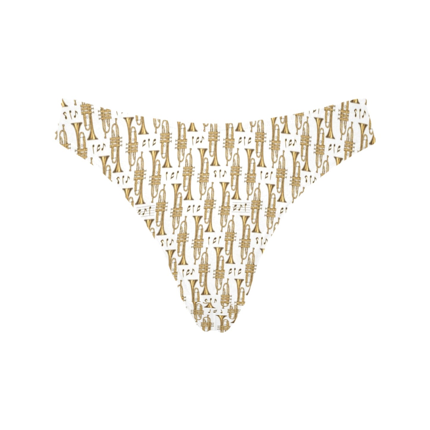 Trumpet with Music Note Print Women's Thongs