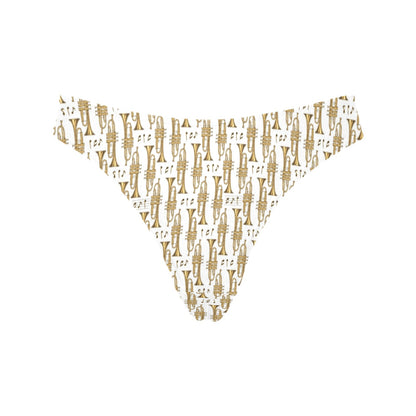 Trumpet with Music Note Print Women's Thongs