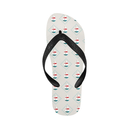Sailboat Print Design LKS301 Flip Flops
