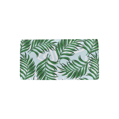 Palm Leaves Pattern Print Design PL06 Women's Trifold Wallet