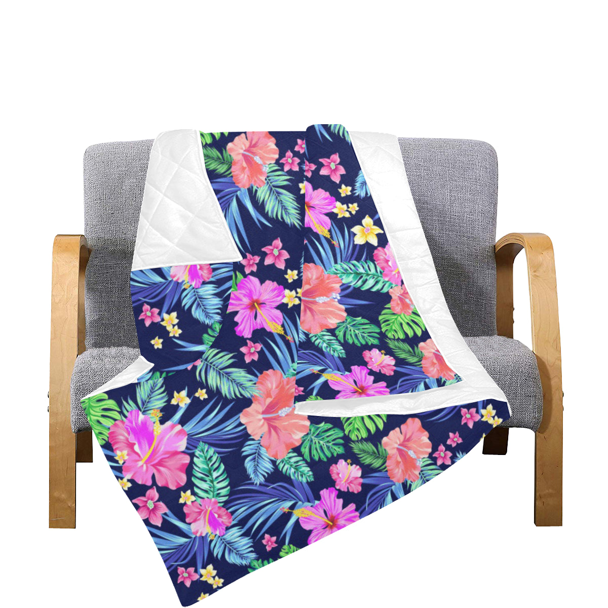 Neon Hibiscus Pattern Print Design HB016 Premium Quilt