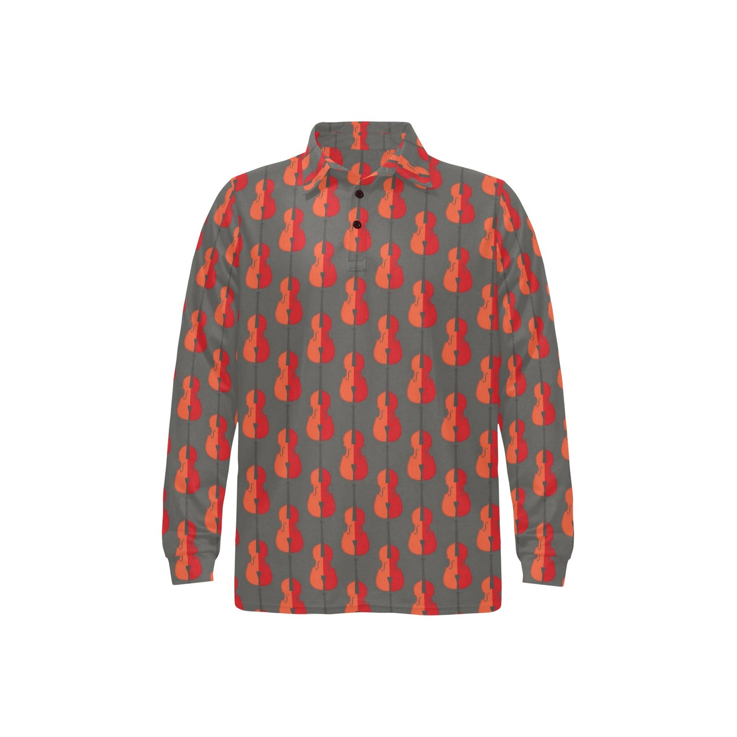 Cello Print Design LKS401 Long Sleeve Polo Shirt For Men's