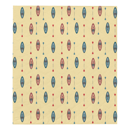 Kayak Pattern Print Design 02 Premium Quilt