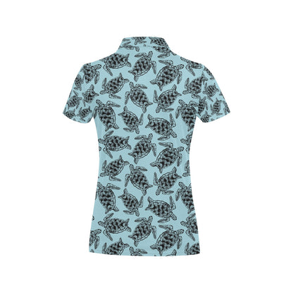 Sea Turtle Print Design LKS3010 Women's Polo Shirt