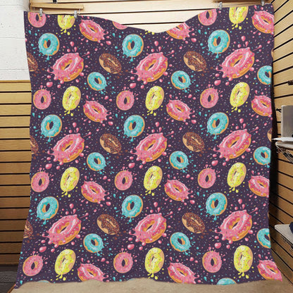 Donut Pattern Print Design DN03 Premium Quilt