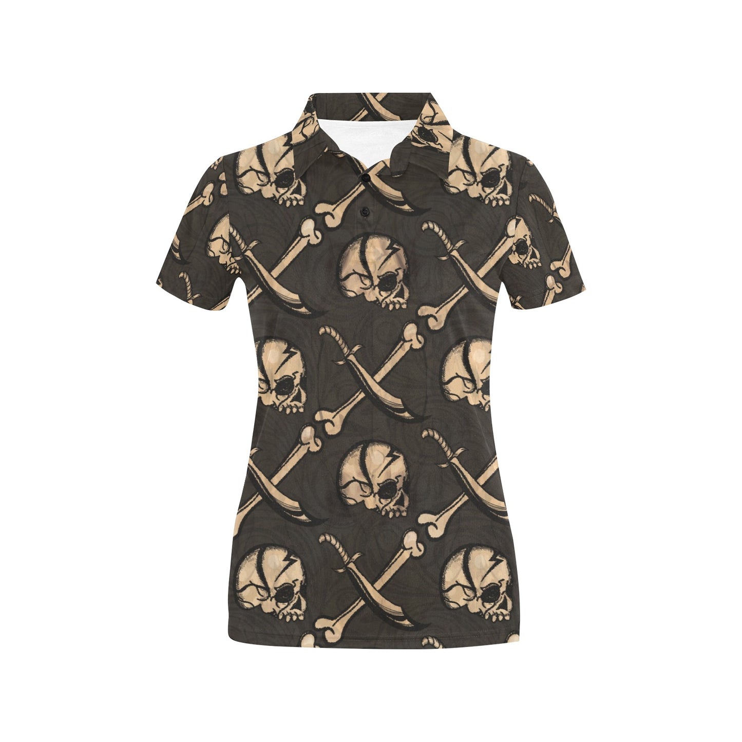 Pirate Pattern Print Design A03 Women's Polo Shirt