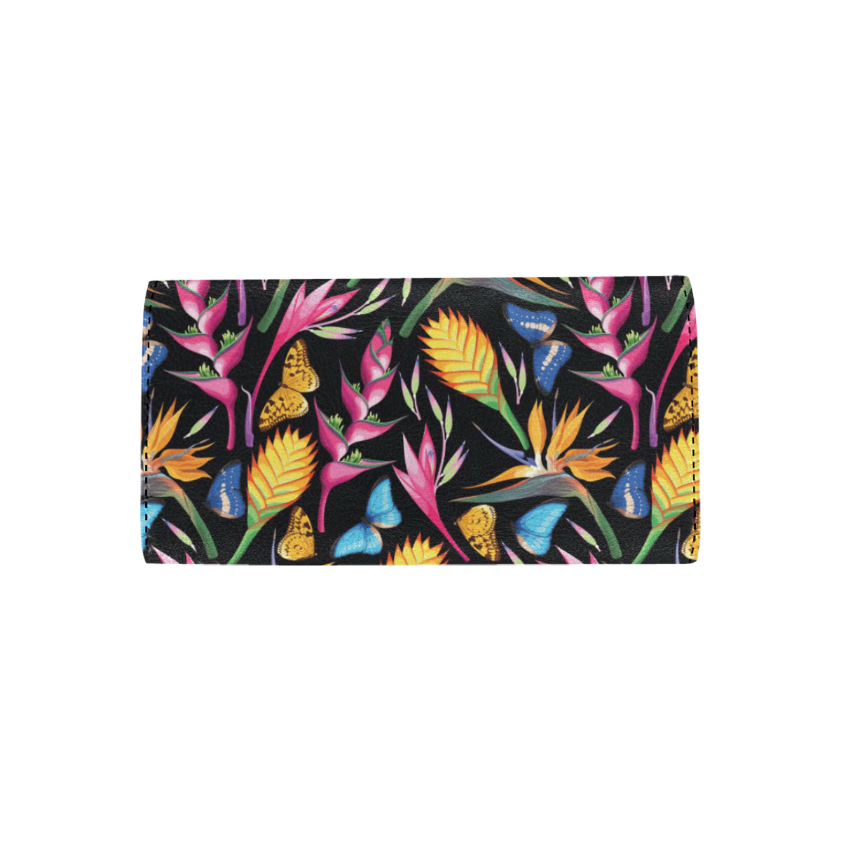Tropical Flower Pattern Print Design TF016 Women's Trifold Wallet