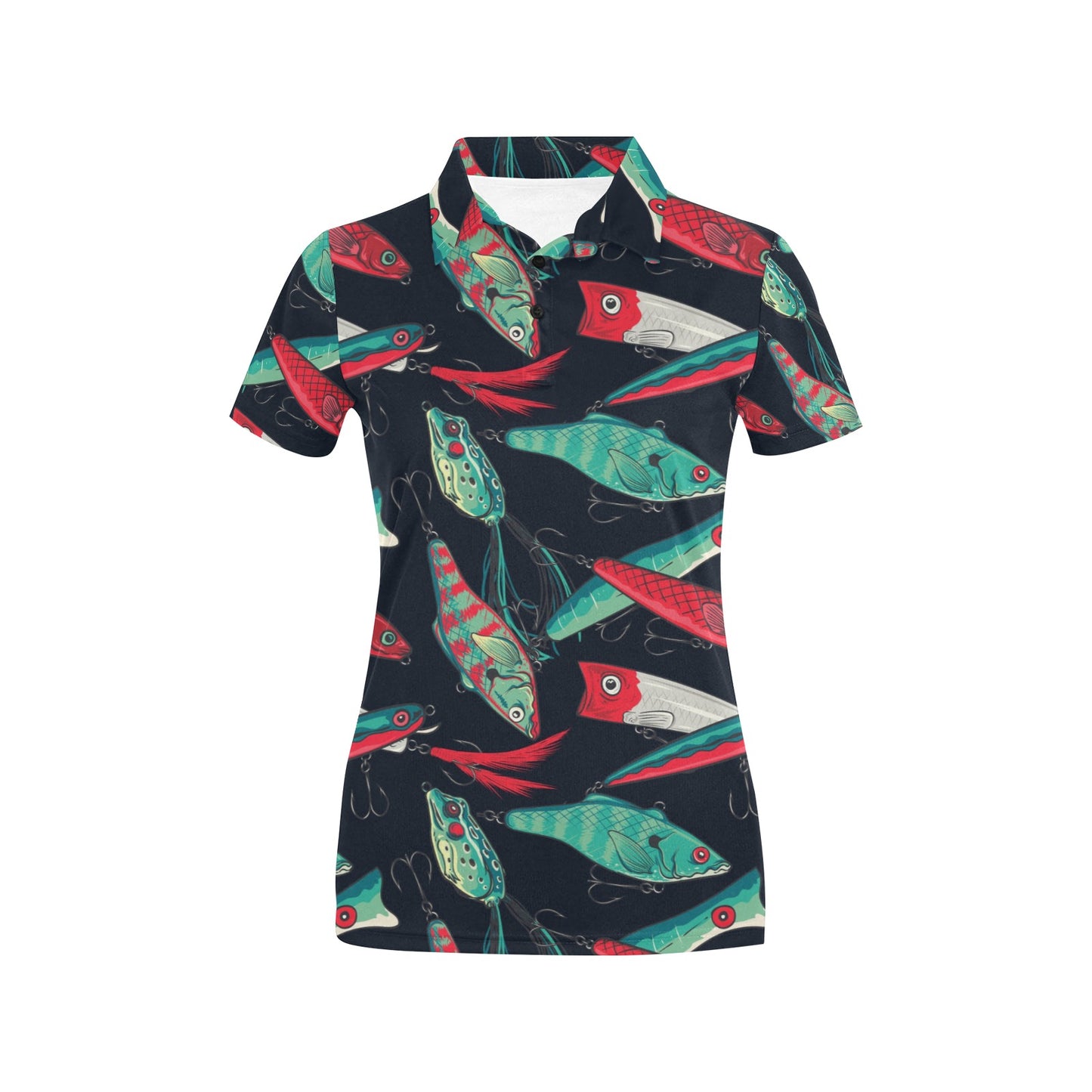 Fishing Bait Pattern Women's Polo Shirt