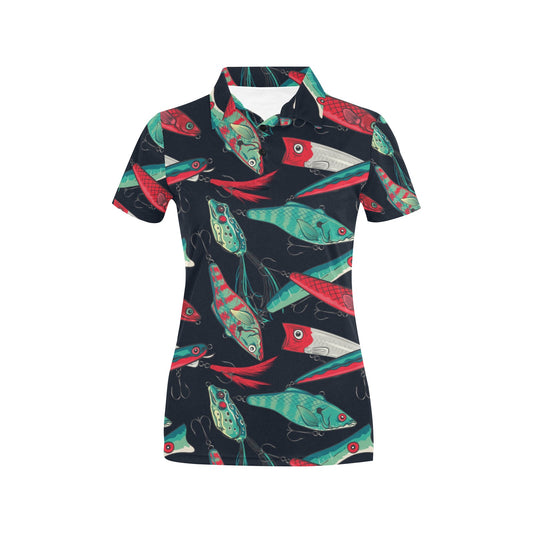 Fishing Bait Pattern Women's Polo Shirt