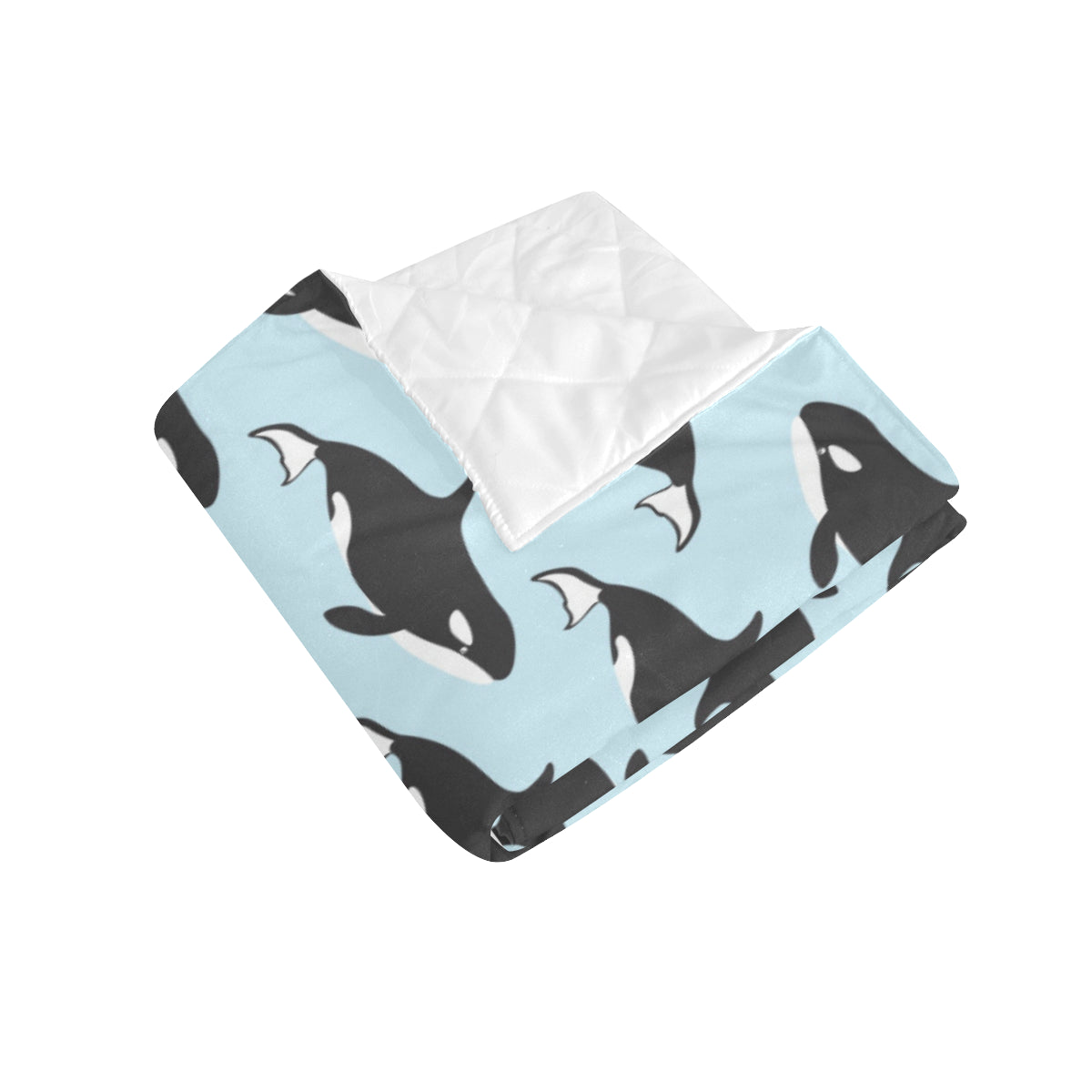 Killer Whale Pattern Print Design 01 Premium Quilt