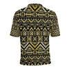 Gold Aztec Tribal Men Polo Shirt