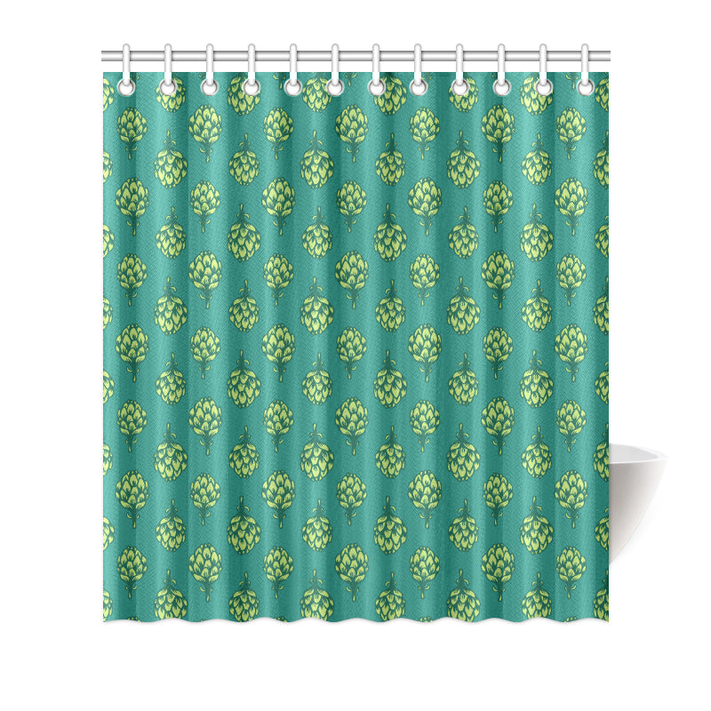 Artichoke Pattern Print Design 04 Shower Curtain