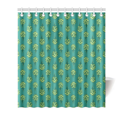 Artichoke Pattern Print Design 04 Shower Curtain