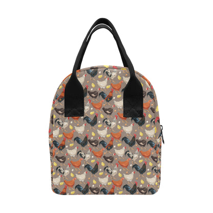 Chicken Evolution Pattern Insulated Lunch Bag