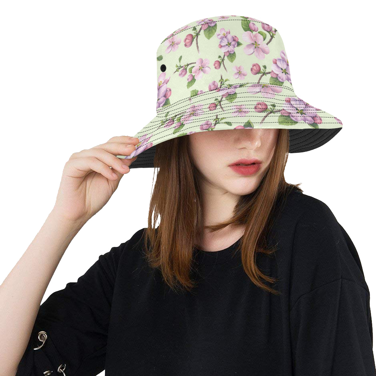 Apple blossom Pattern Print Design AB05 Unisex Bucket Hat