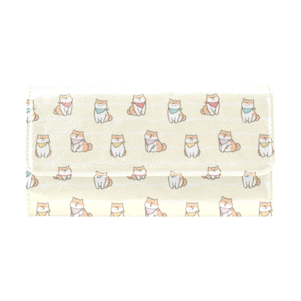 Shiba Inu Print Design LKS306 Women's Trifold Wallet