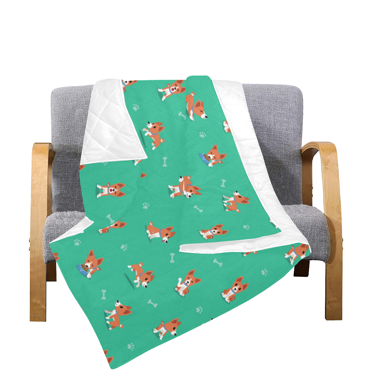 Basenji Pattern Print Design 02 Premium Quilt