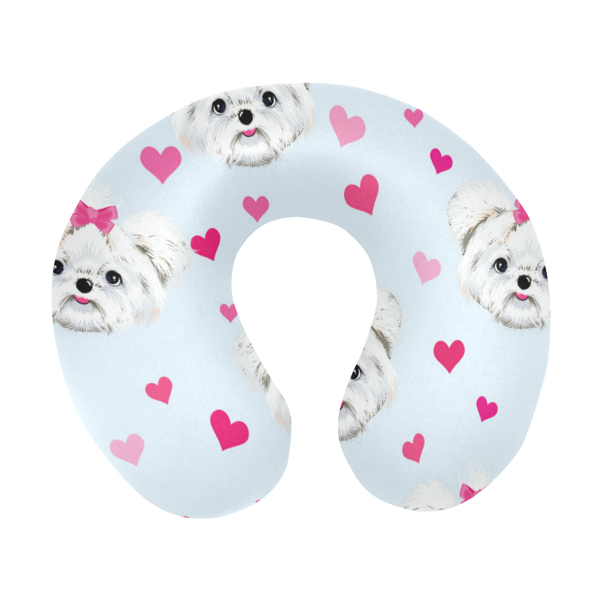 Maltese Pattern Print Design 03 U-Shaped Travel Neck Pillow