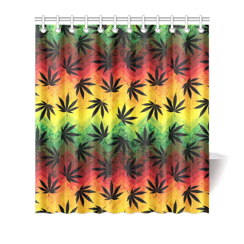 Rasta Pattern Print Design A02 Shower Curtain