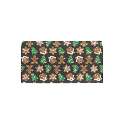Gingerbread Pattern Print Design 02 Women's Trifold Wallet