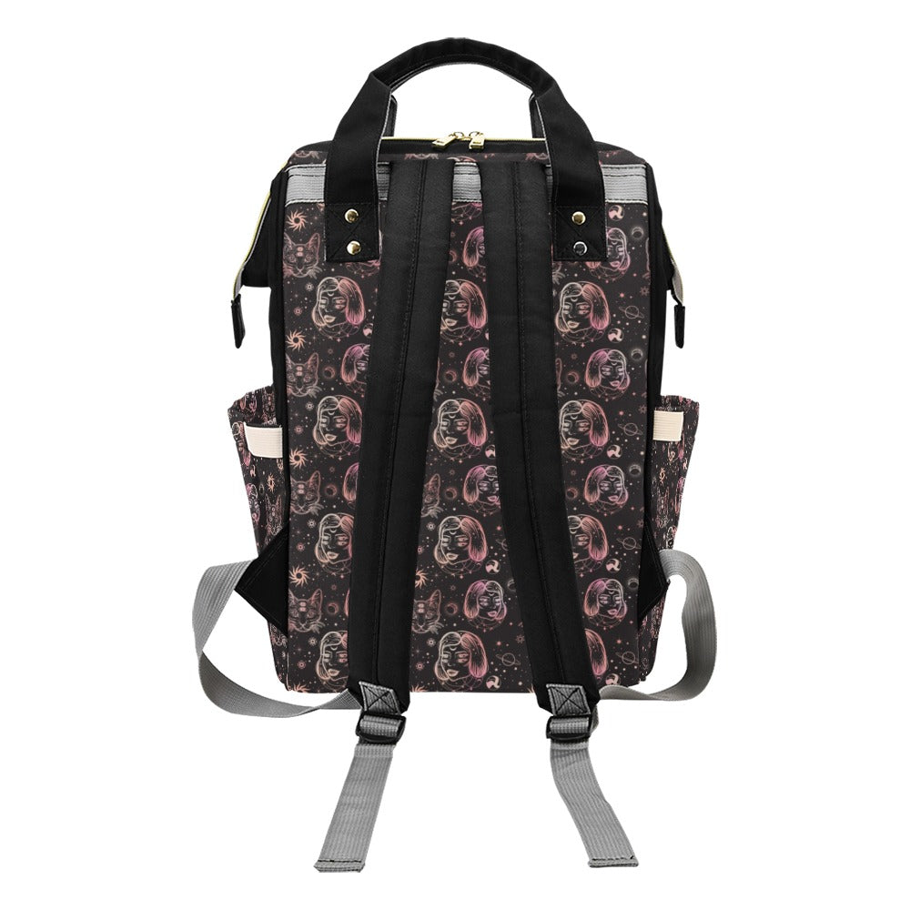 Third Eye Girl Cat Print Design LKS305 Diaper Bag Backpack