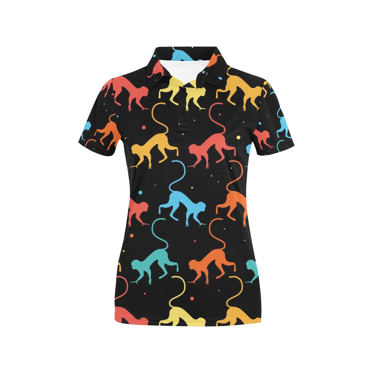 Monkey Pattern Print Design 01 Women's Polo Shirt