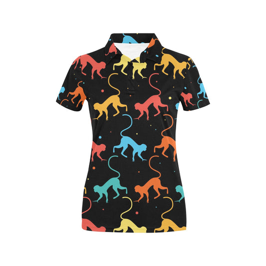 Monkey Pattern Print Design 01 Women's Polo Shirt