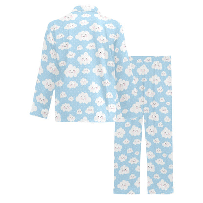 Cloud Pattern Print Design 02 Men's Long Pajama Set