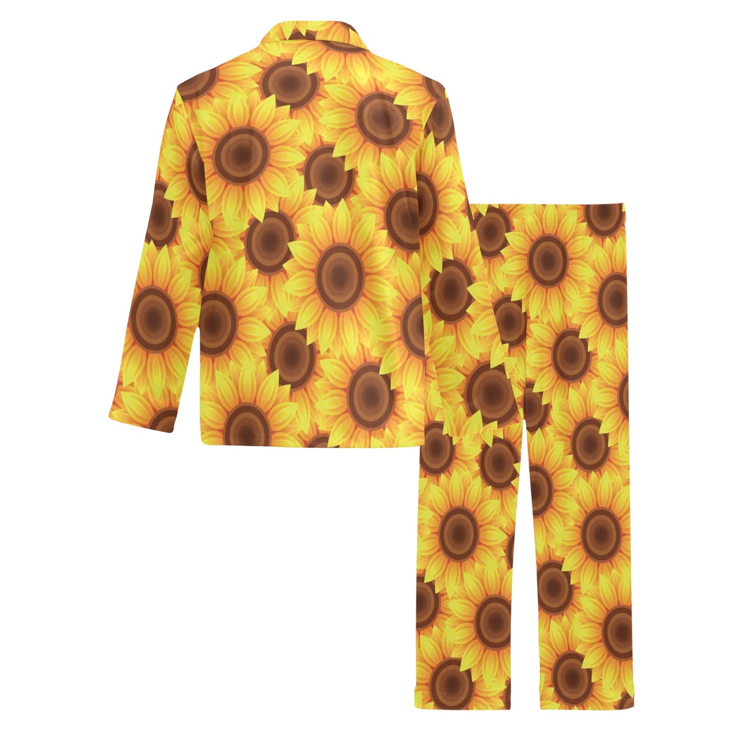 Sunflower Pattern Print Design SF07 Men's Long Pajama Set