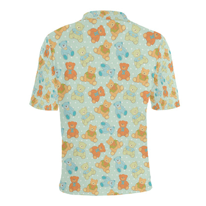 Bear Pattern Print Design 02 Men Polo Shirt
