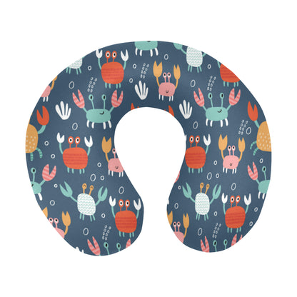 Crab Pattern Print Design 05 U-Shaped Travel Neck Pillow
