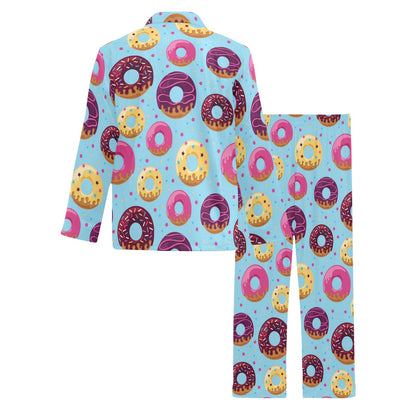 Donut Pattern Print Design DN07 Men's Long Pajama Set