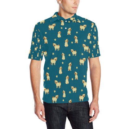 Pug Pattern Print Design A06 Men Polo Shirt