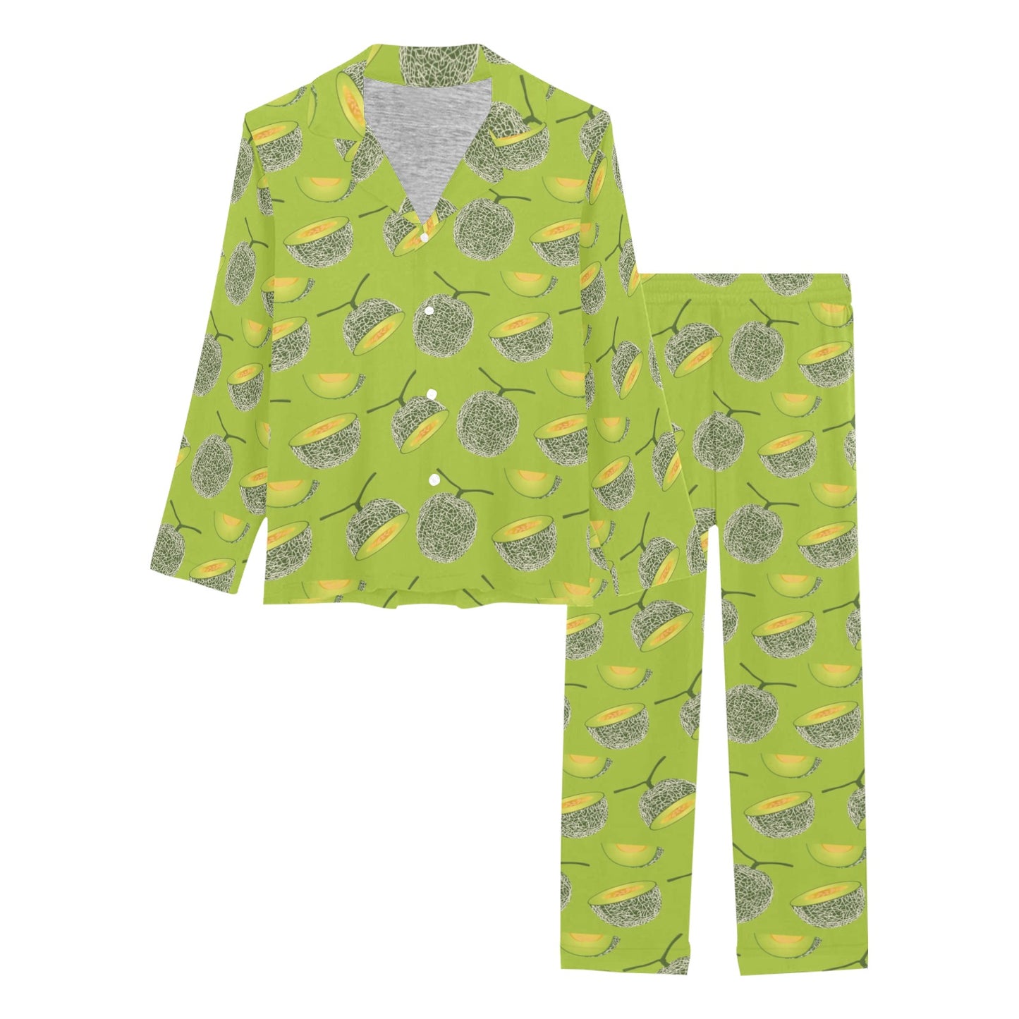 Cantaloupe Pattern Print Design 03 Women's Long Pajama Set