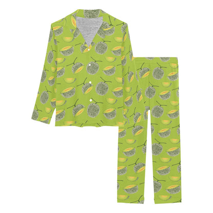 Cantaloupe Pattern Print Design 03 Women's Long Pajama Set
