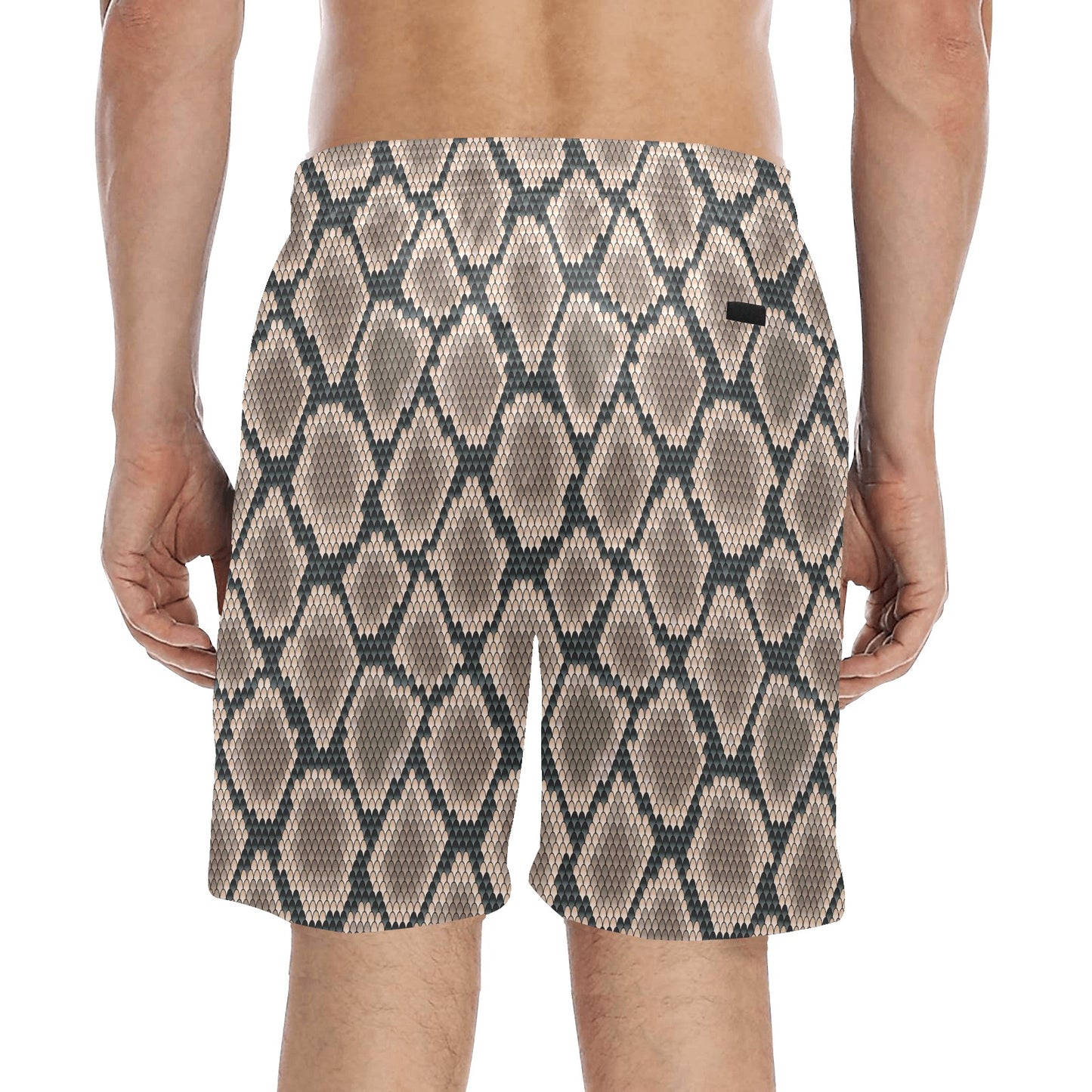Snake Skin Design Print Men's Swim Trunks Beach Shorts