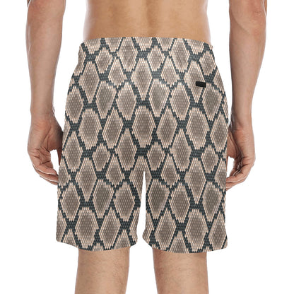 Snake Skin Design Print Men's Swim Trunks Beach Shorts