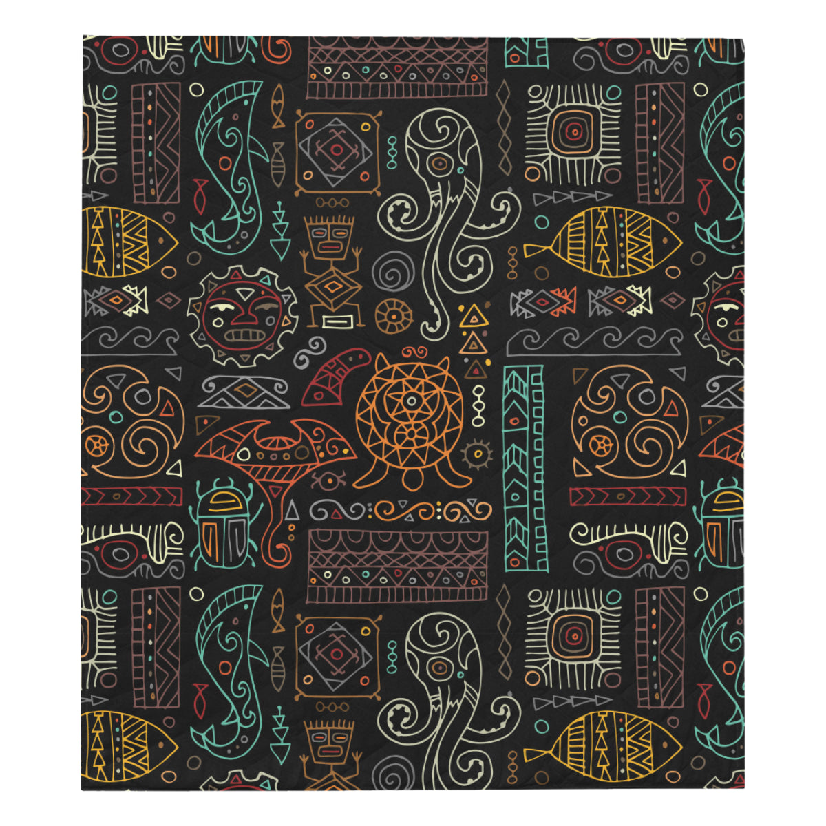 Polynesian Pattern Print Design A04 Premium Quilt