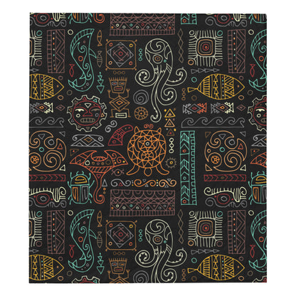 Polynesian Pattern Print Design A04 Premium Quilt