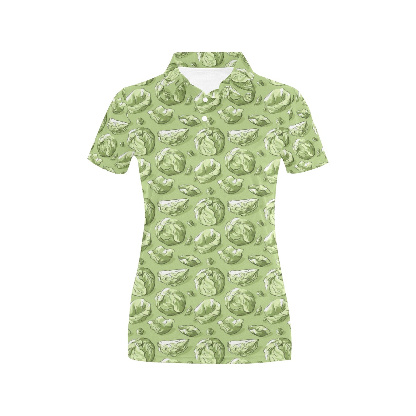 Brussels Sprouts Pattern Print Design 01 Women's Polo Shirt