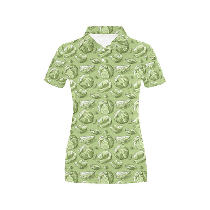 Brussels Sprouts Pattern Print Design 01 Women's Polo Shirt